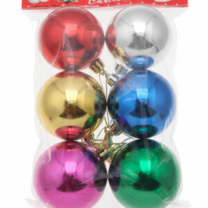 Paquete de 6 Esferas de Colores Navideñas